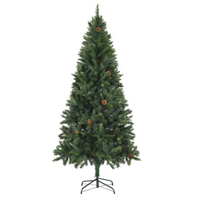 vidaXL شجرة كريسماس صناعية مع أكواز صنوبر أخضر 180 سم