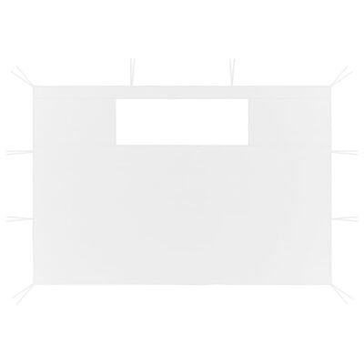 vidaXL جدران جازيبو جانبية مع نوافذ 2 ق 4×2.1 م أبيض 70 جم/م²