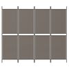 vidaXL مقسم غرفة 4-ألواح أنثراسيت 200×180 سم قماش