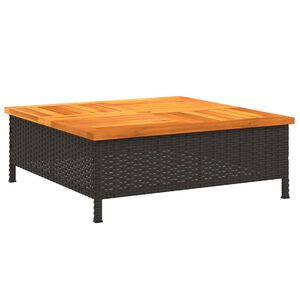vidaXL غطاء قاعدة مظلة لون أسود 25x70x70 سم بولي روطان وأكاسيا