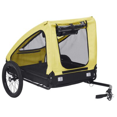 vidaXL عربة دراجة للحيوانات الأليفة أصفر وأسود