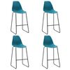 vidaXL كراسي بار 4 ق بلاستيك فيروزي