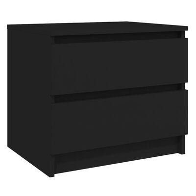 vidaXL خزانات سرير 2 ق أسود 50×39×43.5 سم خشب صناعي