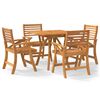 vidaXL طقم سفرة حديقة 5 قطع خشب أكاسيا صلب