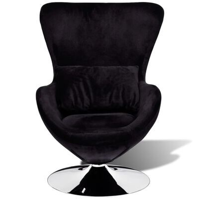 vidaXL كرسي بذراعين بيضاوي الشكل أسود