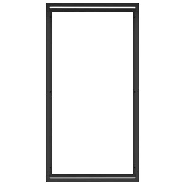 vidaXL رف حطب أسود غير لامع 80x28x154 سم فولاذ