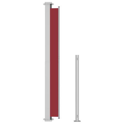 vidaXL مظلة فناء جانبية قابلة للسحب 200×500 سم لون أحمر