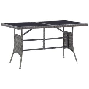 vidaXL طاولة حديقة رمادي 140&times;80&times;74 سم بولي روطان