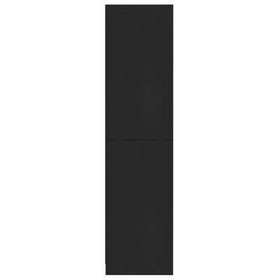 vidaXL خزانة ملابس أسود 100×50×200 سم خشب مضغوط