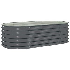 vidaXL حوض حديقة مرتفع 160&times;80&times;44 سم فولاذ مجلفن رمادي