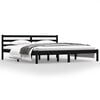 vidaXL إطار سرير خشب صنوبر صلب 180&times;200 سم أسود 6FT سوبر كينج