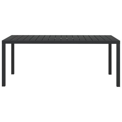 vidaXL طاولة حديقة أسود 185×90×74 سم ألومنيوم و WPC