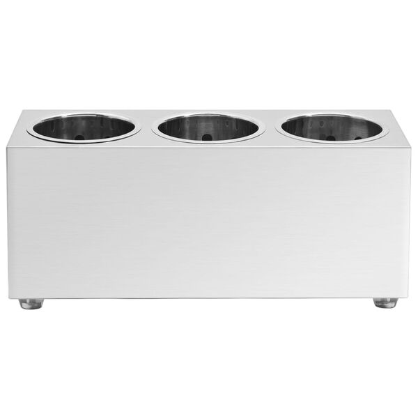 vidaXL حامل أدوات مائدة 3 شبكات مستطيل فولاذ مقاوم للصدأ