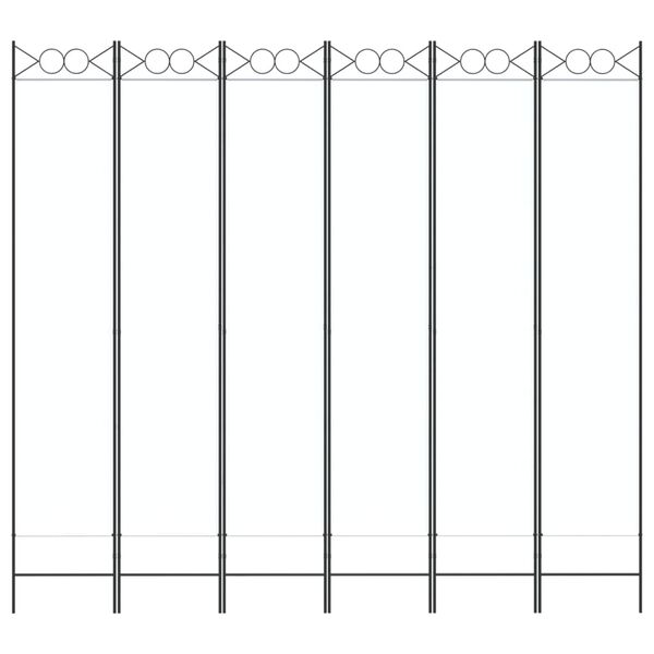 vidaXL مقسم غرفة 6-ألواح أبيض 240×220 سم قماش