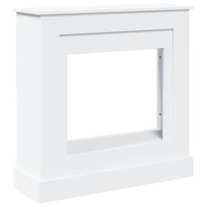 vidaXL إطار مدفأة أبيض 90&times;30&times;90 سم من الخشب المصنّع