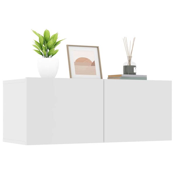 vidaXL خزائن تلفزيون 2ق أبيض 80x30x30 سم خشب صناعي