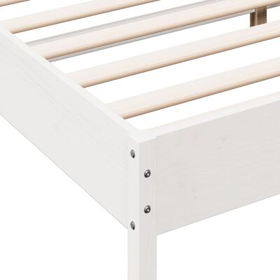 vidaXL إطار سرير لون أبيض 200x180 سم خشب صلب صنوبر