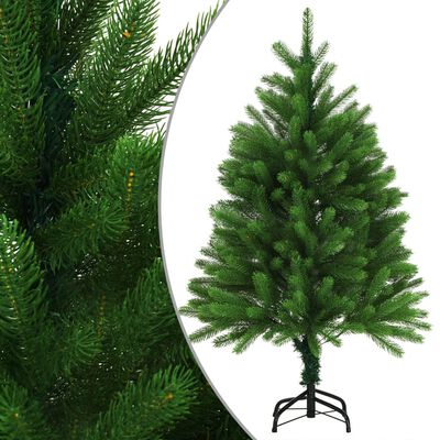 vidaXL شجرة عيد ميلاد صناعية أوراق إبرية شبه حقيقية 120 سم أخضر