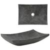 vidaXL حوض 12x35x50 سم رخام أسود