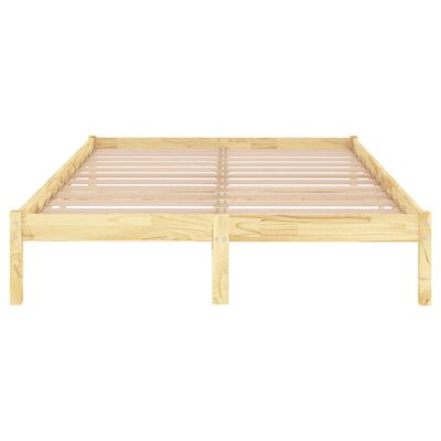 vidaXL إطار سرير خشب صنوبر صلب 150×200 سم حجم كينج