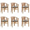 vidaXL عدد 7 قطع طقم سفرة حديقة خشب ساج صلب