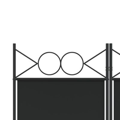 vidaXL مقسم غرفة 6-ألواح أسود 240×220 سم قماش