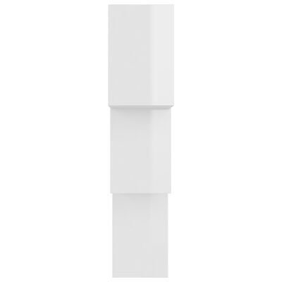 vidaXL رفوف حائط مكعبة أبيض لامع 84.5×15×27 سم خشب مضغوط