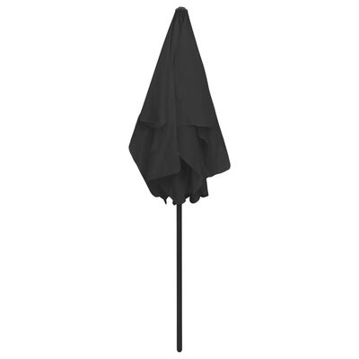 vidaXL مظلة شاطئ أسود 180×120 سم