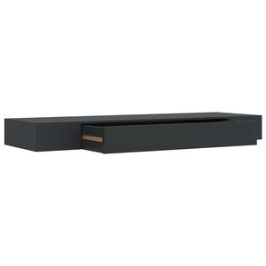 vidaXL رف جداري عائم مع رف أسود 80&times;25&times;8 سم