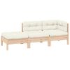 806664 vidaXL 3 Piece Garden Lounge Set with Cream Cushions Solid Wood Pine - Untranslated