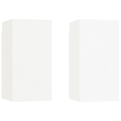 vidaXL خزانات تلفزيون 2 ق أبيض 30.5×30×60 سم خشب مضغوط