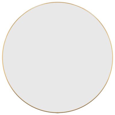 vidaXL مرآة حائط لون ذهبي قطر 60 سم دائرية
