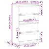 vidaXL خزانة جانبية أبيض 60&times;35&times;98.5 سم خشب صناعي
