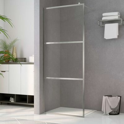 vidaXL حائط حمام مع زجاج ESG شفاف 100×195 سم