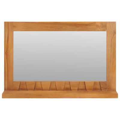 vidaXL مرآة جدارية مع رف 60×12×40 سم خشب ساج صلب