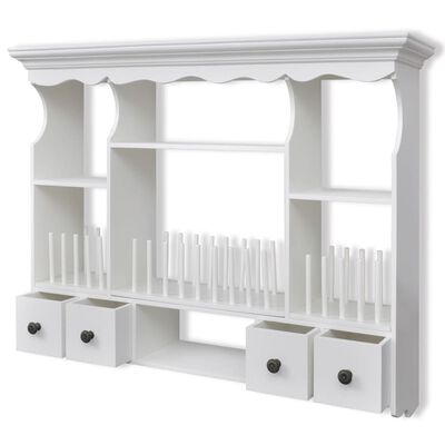 vidaXL خزانة مطبخ جدارية خشبية أبيض
