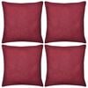 vidaXL 130931 أغطية وسادة 4 ق قطن عنابي 40&times;40 سم
