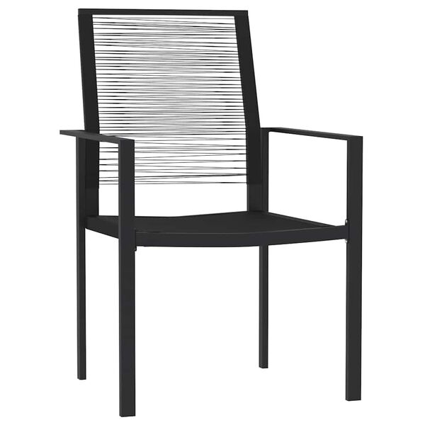 vidaXL طقم سفرة حديقة 3 قطع أسود