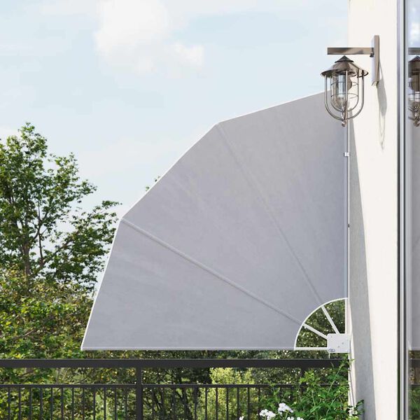 vidaXL مظلة شرفة جانبية قابلة للطي رمادي 140&times;140 سم