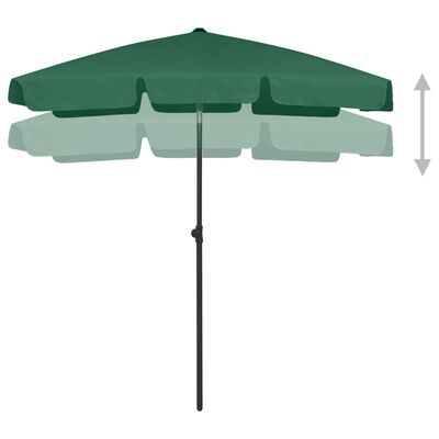 vidaXL مظلة شاطئ أخضر 180×120 سم
