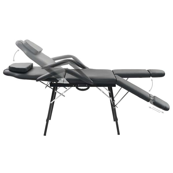 كرسي التدليك للعناية بالوجه جلد صناعي 185&times;78&times;76 سم أسود vidaXL