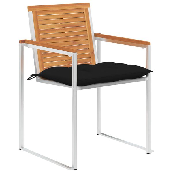 vidaXL كراسي حديقة 6 قطع مع وسائد خشب أكاسيا صلب