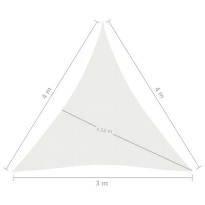 vidaXL مظلة شراعية 160 جم/م² أبيض 3×4×4 م HDPE