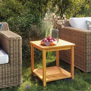 vidaXL طاولة جانبية خشب أكاسيا صلب 45&times;45&times;45 سم