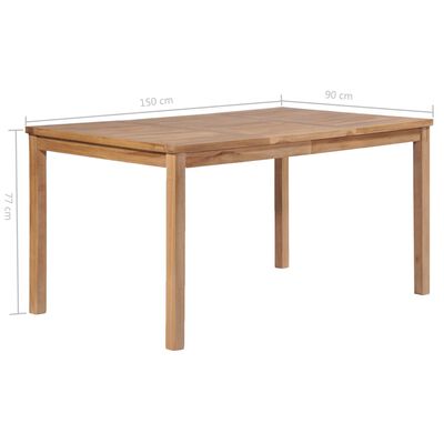 vidaXL طاولة حديقة 150×90×77 سم خشب ساج صلب