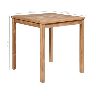 vidaXL طاولة حديقة 80×80×77 سم خشب ساج صلب