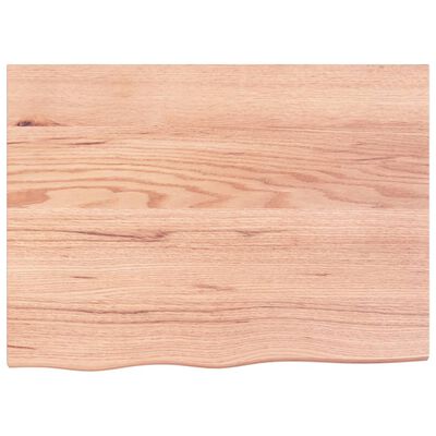 vidaXL سطح طاولة كاونتر حمام لون بني فاتح 80*60*(2-4) سم خشب صلب معالج