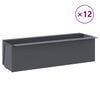 vidaXL صناديق زهور لبالتات اليورو 12 ق رمادي 36&times;13.5&times;9.5 سم بولي PP