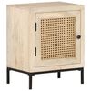 323509 vidaXL Bedside Cabinet 40x30x50 cm Solid Mango Wood and Natural Cane - Untranslated