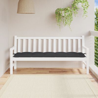 vidaXL وسادة مقعد حديقة أسود 180×50×7 سم قماش